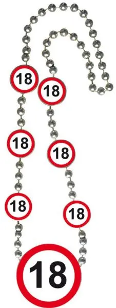 Ogrlica iz umetne mase, prometni znak 18