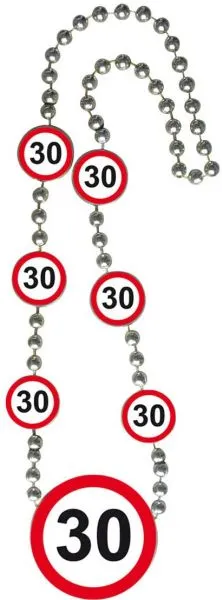 Ogrlica iz umetne mase, prometni znak 30