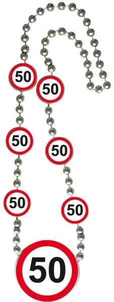 Ogrlica iz umetne mase, prometni znak 50