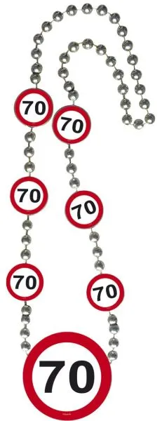 Ogrlica iz umetne mase, prometni znak 70