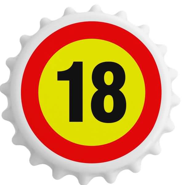 Odpirač magnet: Prometni znak 18, okrogel 6 cm