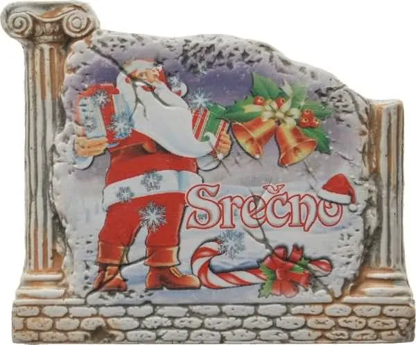 Magnet iz keramike, srečno, 8x7 cm