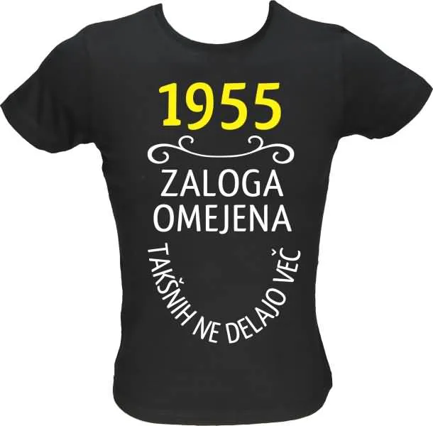 Majica ženska (telirana)-1955, zaloga omejena, takšnih ne delajo več L-črna