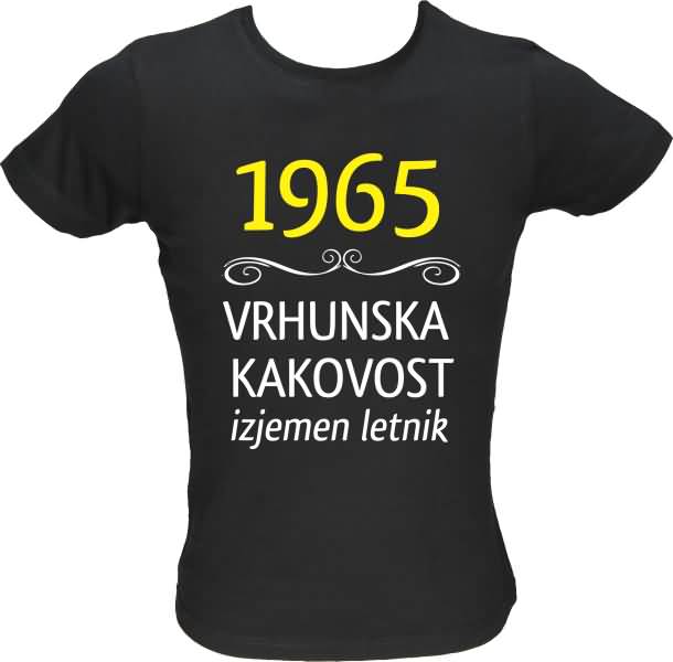 Majica ženska (telirana)-1965, vrhunska kakovost, izjemen letnik M-črna