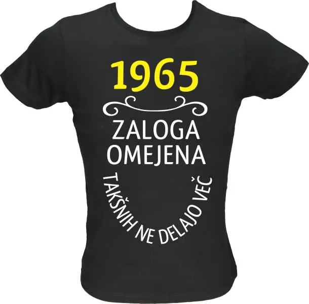 Majica ženska (telirana)-1965, zaloga omejena, takšnih ne delajo več S-črna