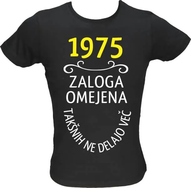 Majica ženska (telirana)-1975, zaloga omejena, takšnih ne delajo več S-črna