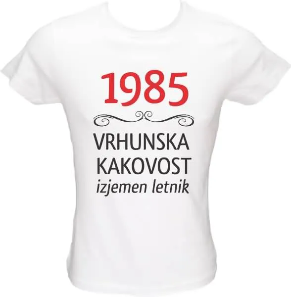 Majica ženska (telirana)-1985, vrhunska kakovost, izjemen letnik M-bela