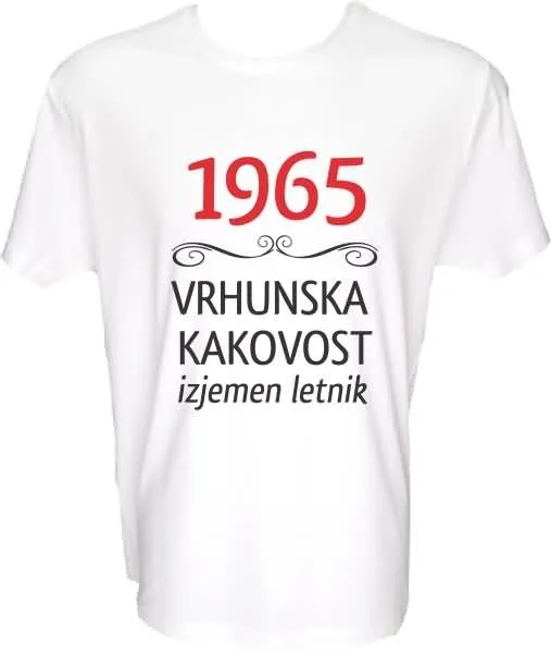 Majica-1965, vrhunska kakovost, izjemen letnik XXL-bela