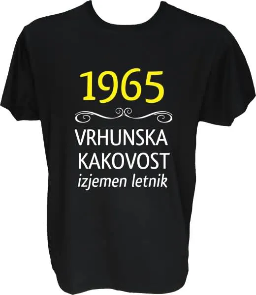 Majica-1965, vrhunska kakovost, izjemen letnik XXL-črna