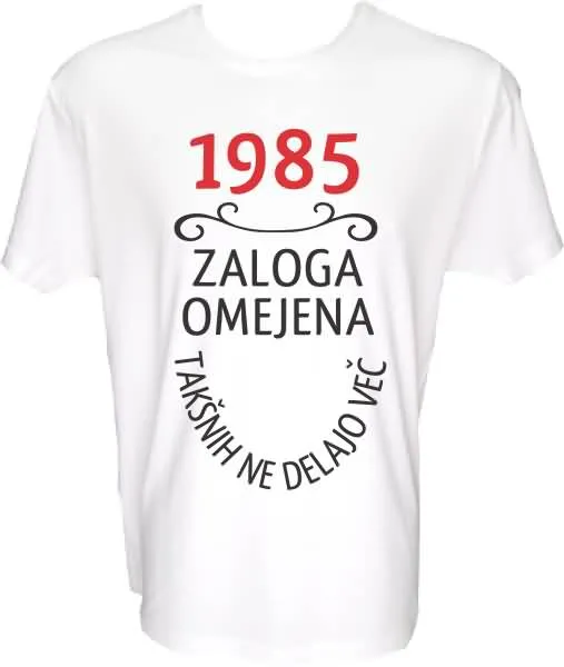Majica-1985, zaloga omejena, takšnih ne delajo več XL-bela