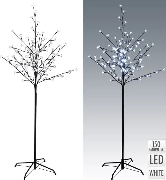 Božično drevo z led lučkami za notranjo in zunanjo uporabo, 96 belih, 15Ocm