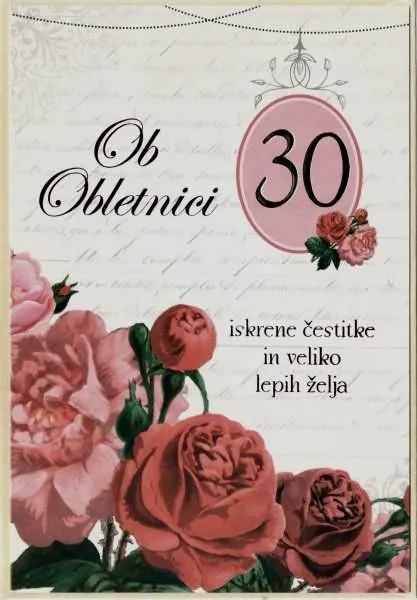 Voščilo, čestitka - ob obletnici, 30, rdeče vrtnice, Iskrene čestitke in veliko lepih želja