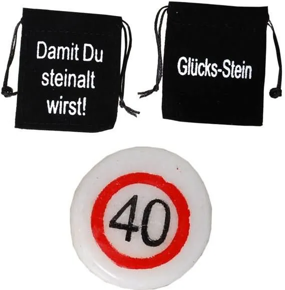 Kamenček za srečo v vrečki, prometni znak 40, fi 3cm