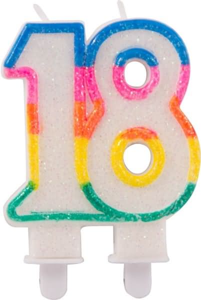 Svečka za torto v obliki številke 18