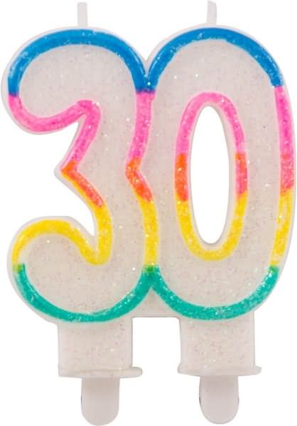 Svečka za torto v obliki številke 30