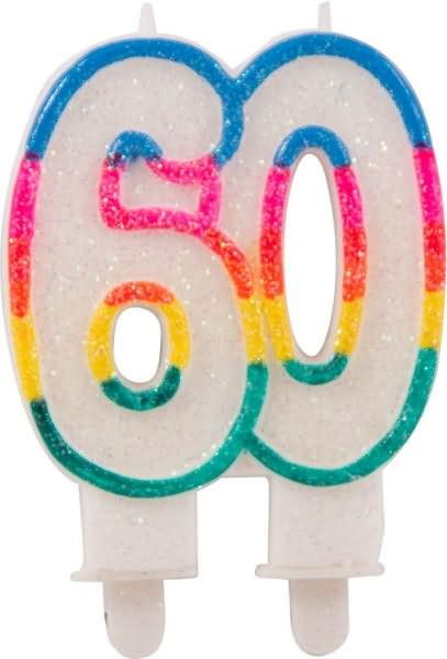 Svečka za torto v obliki številke 60