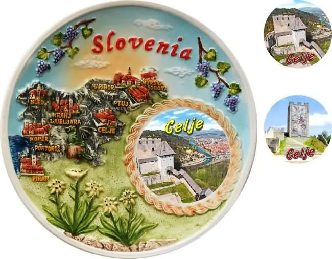 Slovenija - CE, Krožnik dekorativen, 15cm