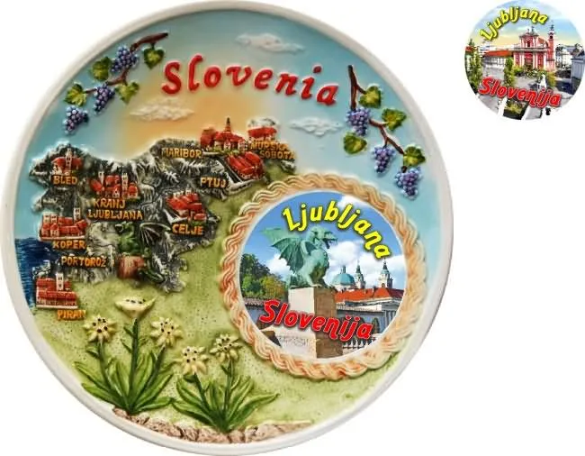 Slovenija - LJ, Krožnik dekorativen, 15cm