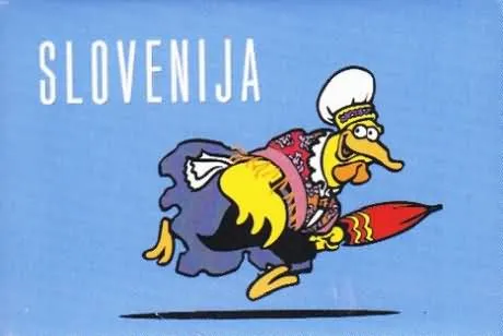Magnet - razglednica Slovenija, kokoš t. modra