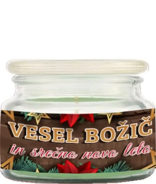 Sveča Vesel Božič, Candy Cane, 200g