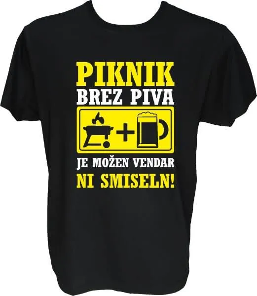 Majica-Piknik brez piva XXL-črna