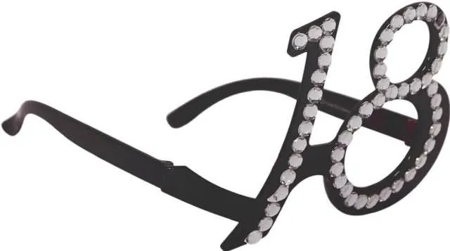 Očala dekorativna s kamenčki, 18 let, črna