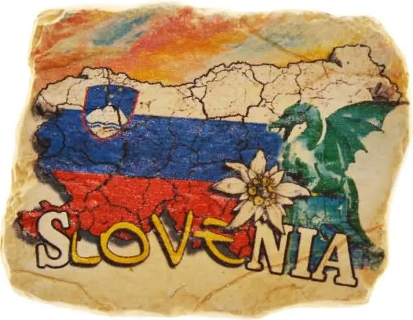 Magnet kamen, zastava Slovenia, 7.5x5.5cm