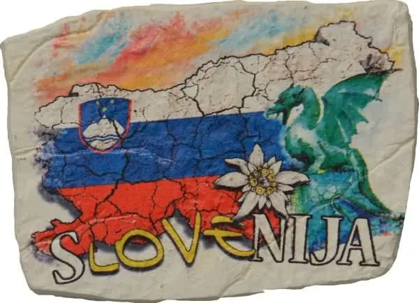 Slovenija, Magnet kamen, zastava, 7.5x5.5cm