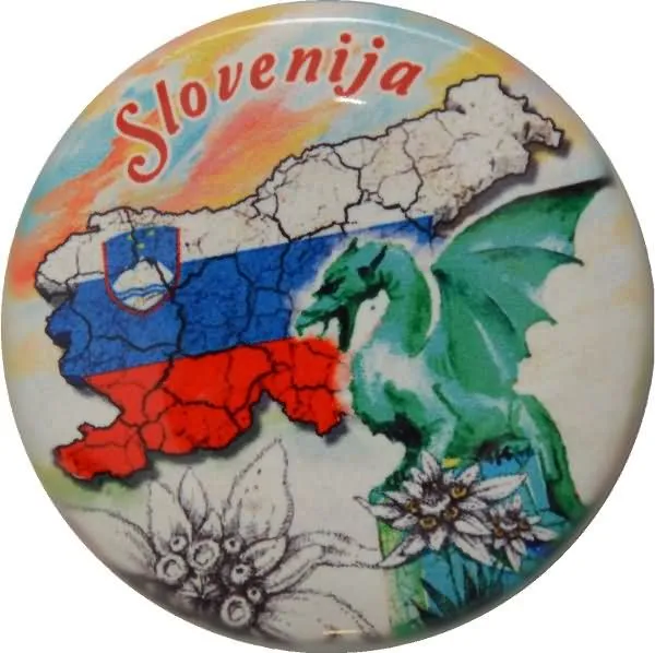 Slovenija, Magnet okrogel 65mm, zastava