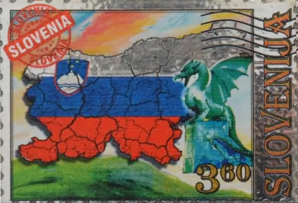 Slovenija, Magnet znamka velika, zastava, 7.5x5cm