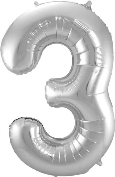Balon napihljiv, za helij, srebrn, št. 3, 86cm
