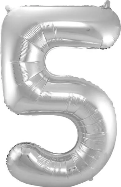 Balon napihljiv, za helij, srebrn, št. 5, 86cm