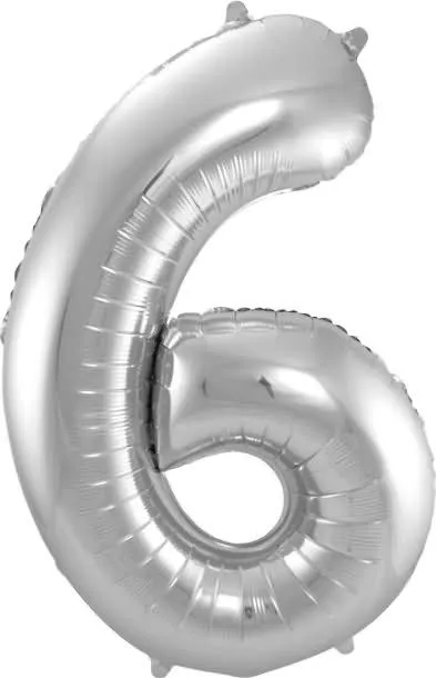 Balon napihljiv, za helij, srebrn, št. 6, 86cm