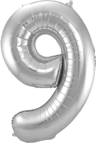 Balon napihljiv, za helij, srebrn, št. 9, 86cm