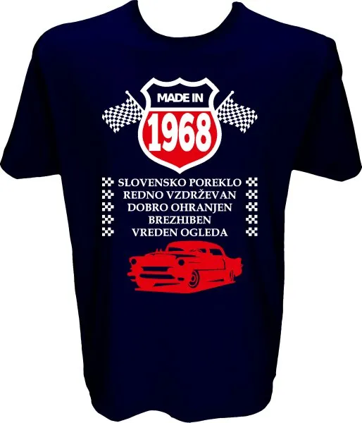 Majica-Made in 1968 avto XXL-temno modra