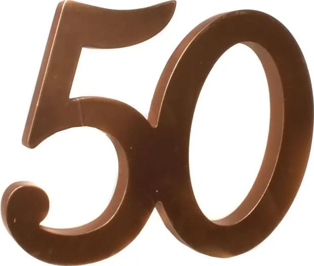 Zlata številka, "50", lesena, 16cm