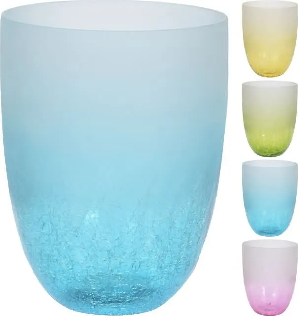 Vaza steklena, dekorativna, za suho cvetje, 21x16cm, sort.