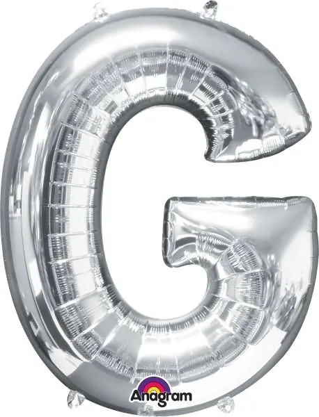 Balon napihljiv, za helij, srebrn, črka "G", 81cm