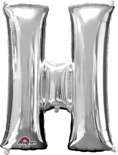 Balon napihljiv, za helij, srebrn, črka "H", 81cm