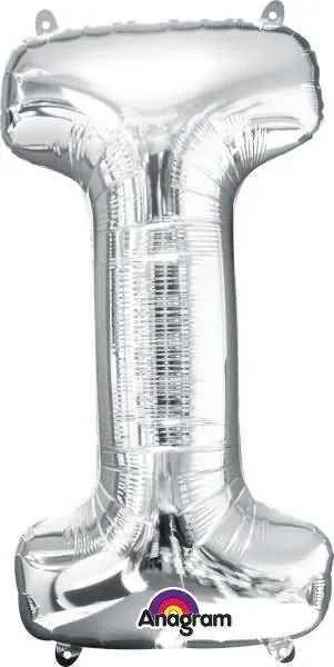 Balon napihljiv, za helij, srebrn, črka "I", 81cm