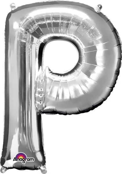 Balon napihljiv, za helij, srebrn, črka "P", 81cm
