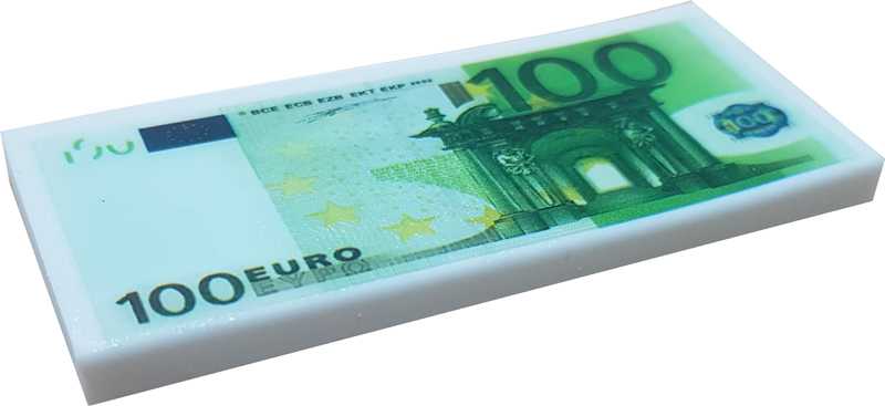 Radirka, v obliki bankovca za 100evro, 7x3cm