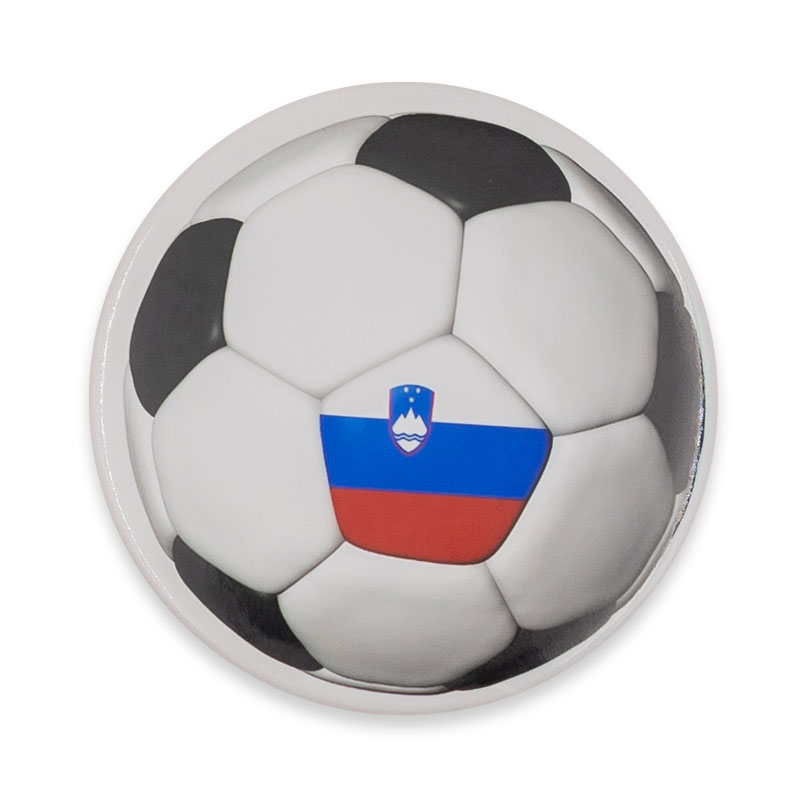 Magnet pleh krog, nogometna žoga z zastavo, 5cm