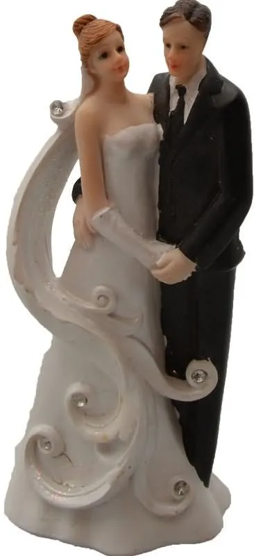 Poročni par - sodoben, polymasa, 16 cm, sort.