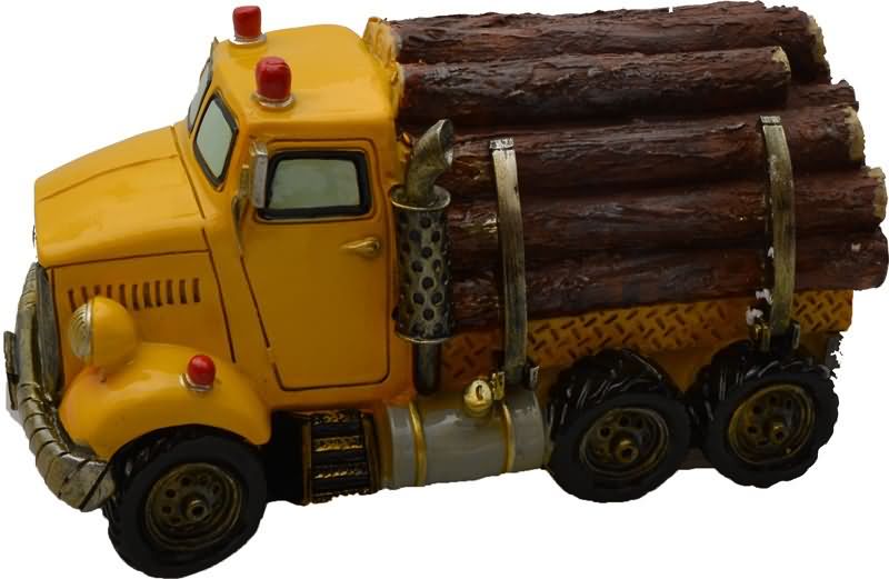 Hranilnik Tovornjak s hlodi, polymasa, 10,5x21cm