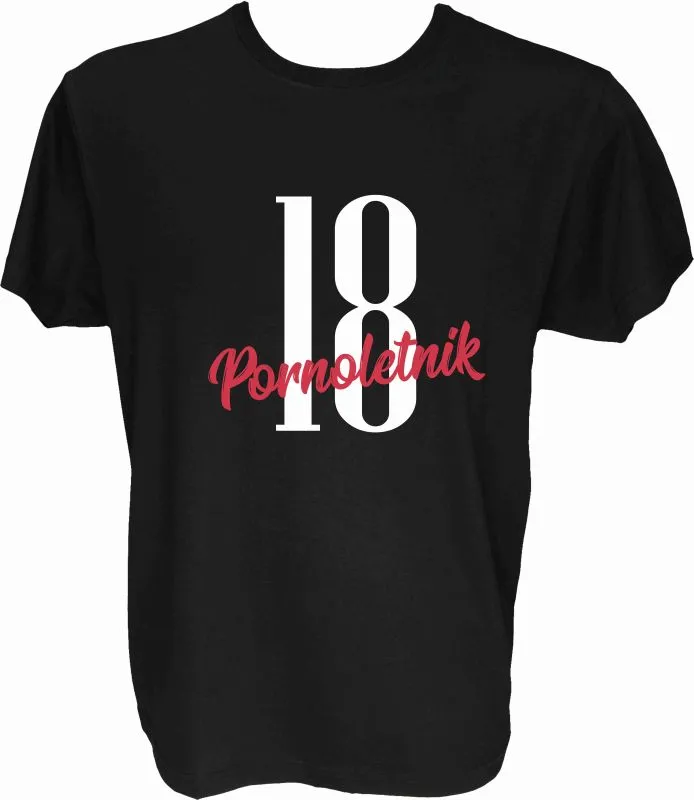 Majica-Pornoletnik 18 let XL-črna