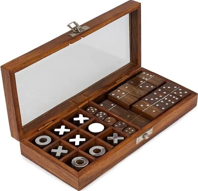 Igra lesena domino, Tic Tac Toe, 10,5x23 cm