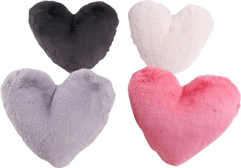 Vzglavnik dekorativni srce pliš 30x40cm več barv 100% polyester