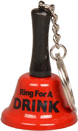 Obesek za ključe, zvonec, "Pozvoni za DRINK", 3.8x5.5cm