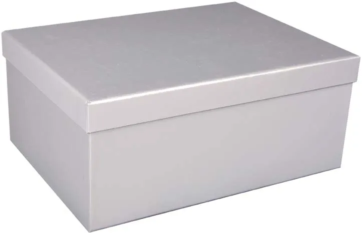 Darilna škatla kartonska srebrna 21x15x8,5cm